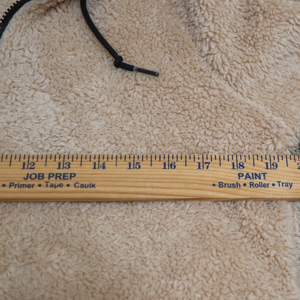 PINK‎ Victoria's Secret Sherpa Teddy Fleece Hoodie XS Beige Quarter Zip Pullover - Picture 10 of 12